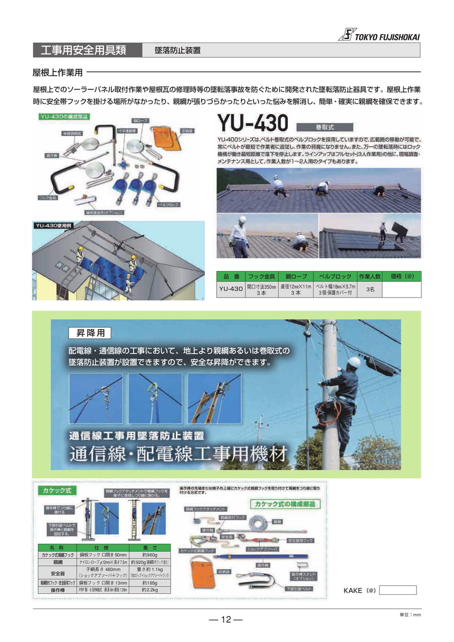 架線金物　工事用安全用具類