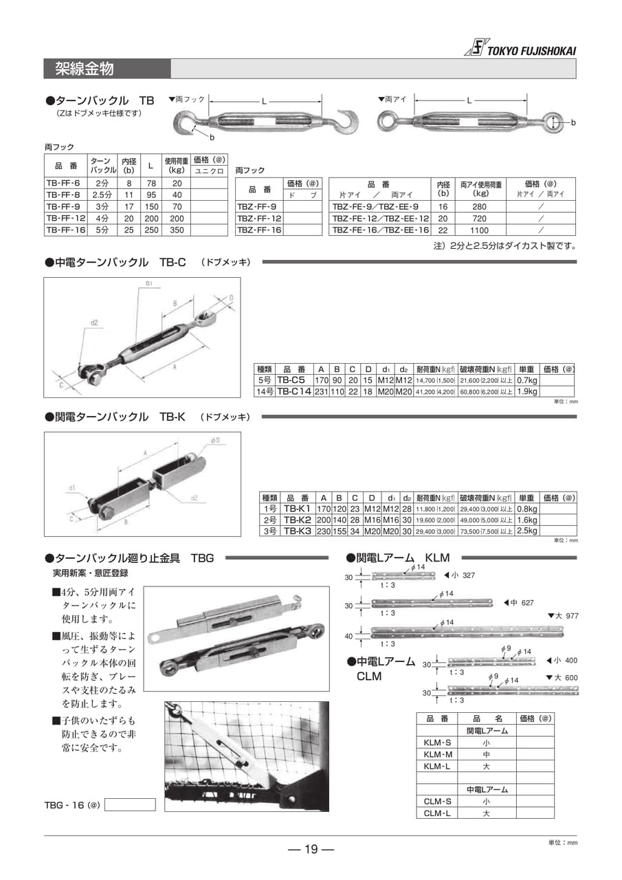中電ターンバックル 関電ターンバックル
