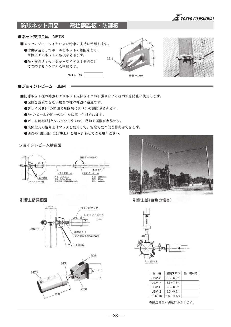 防球ネット用品 電柱標識板・防護板
