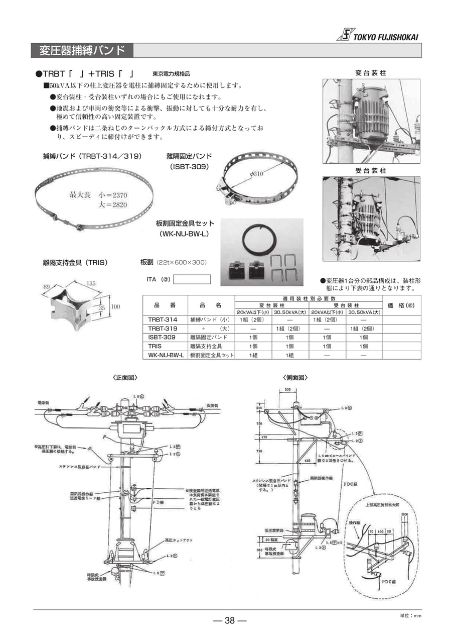 変圧器捕縛バンド 