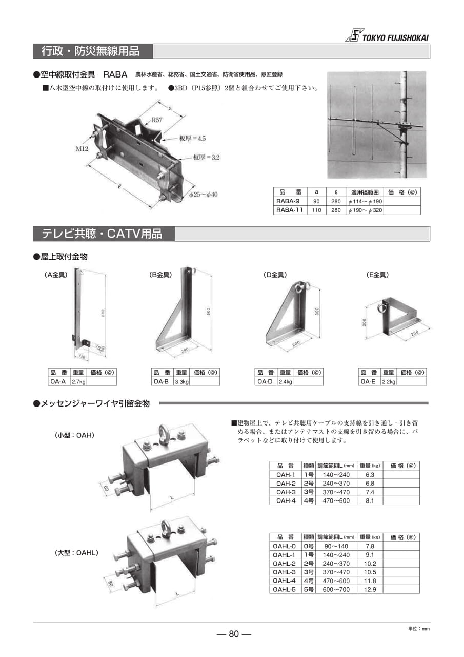 行政・防災無線用品・テレビ共聴・CATV用品