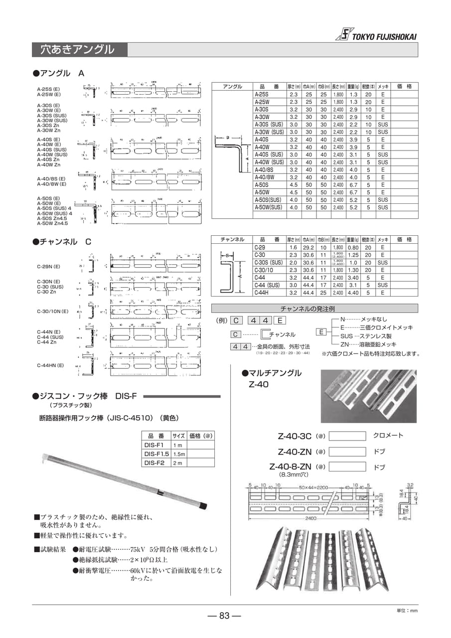 穴あきアングル