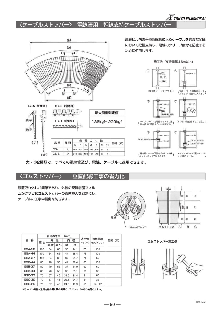 〈ケーブルストッパー〉〈ゴムストッパー〉