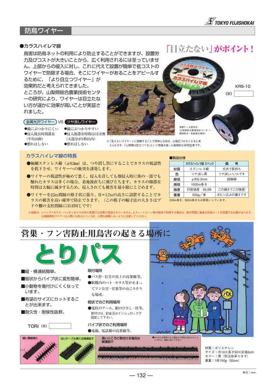 防鳥ワイヤー