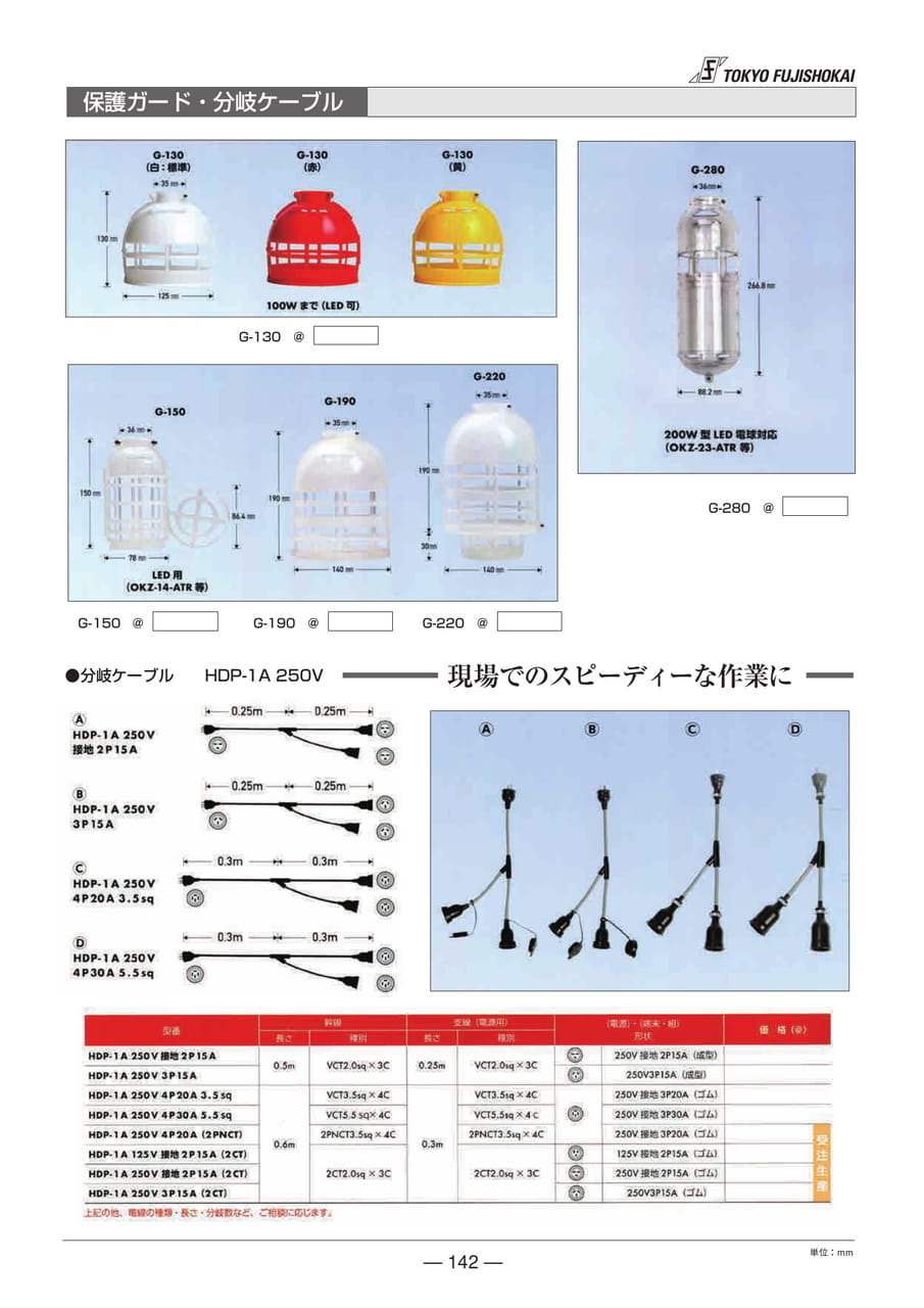 保護ガード・分岐ケーブル