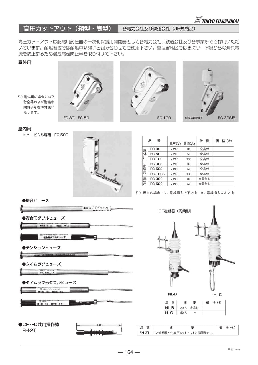 高圧カットアウト（箱型・筒型）