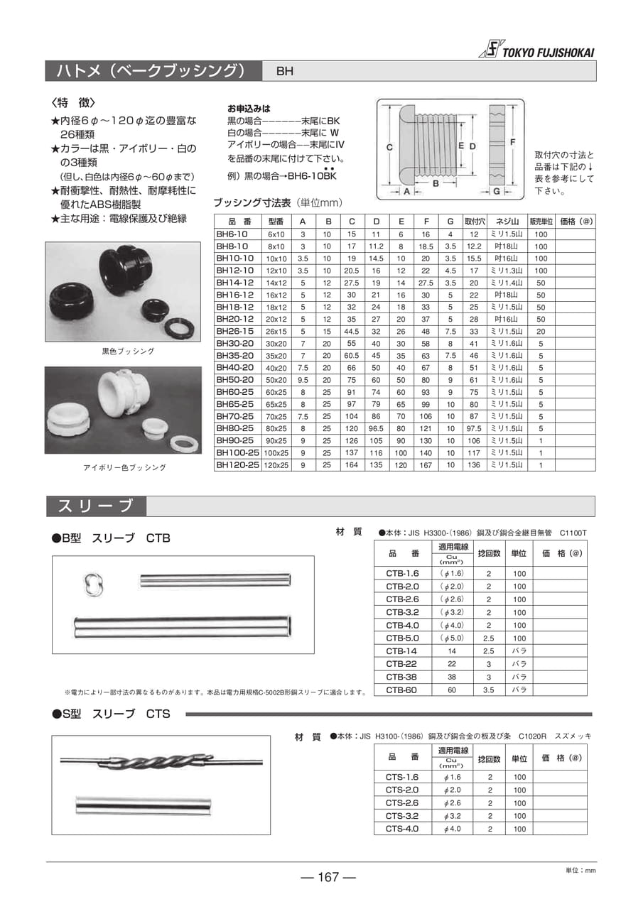 ハトメ（ベークブッシング）