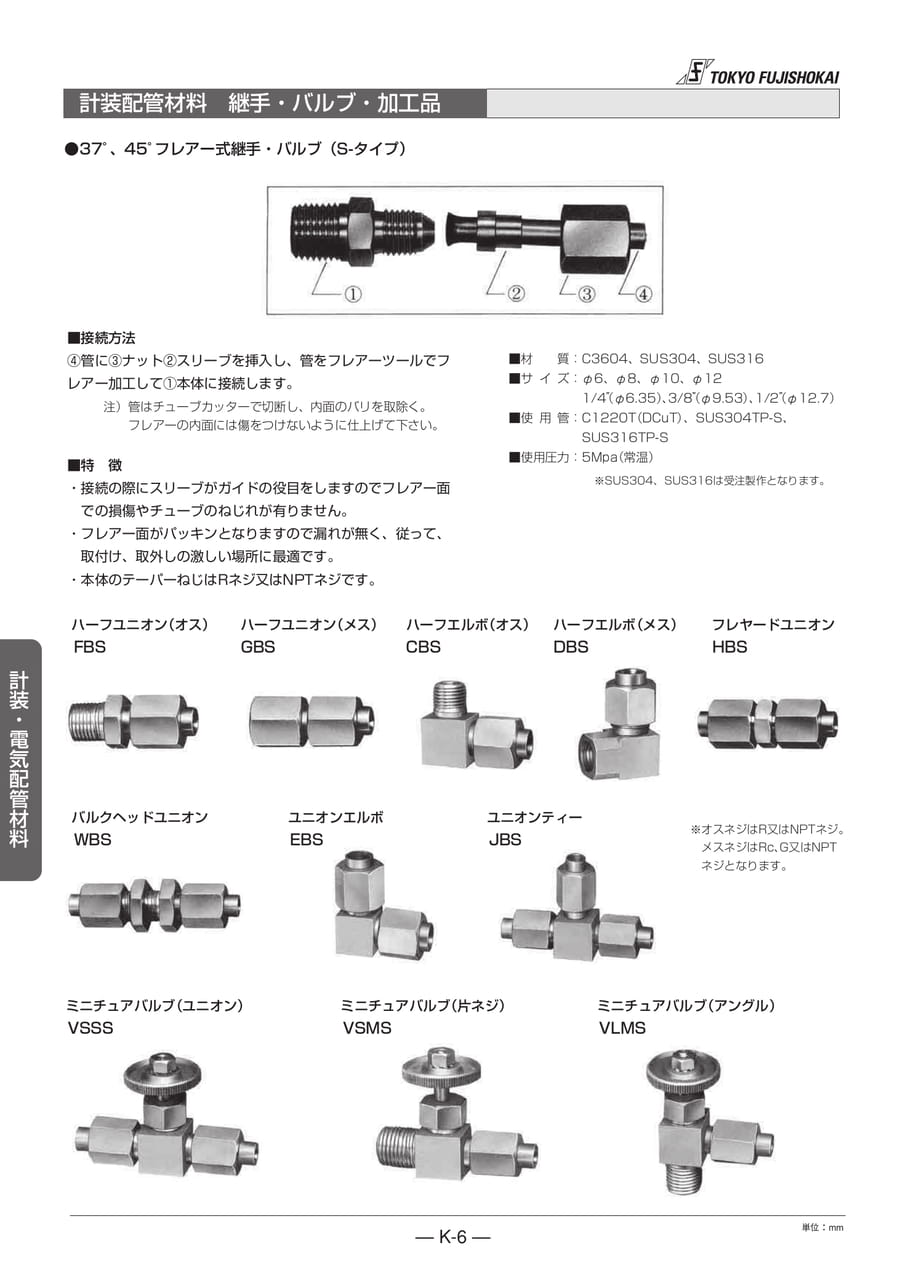 計装配管材料 継手・バルブ・加工品