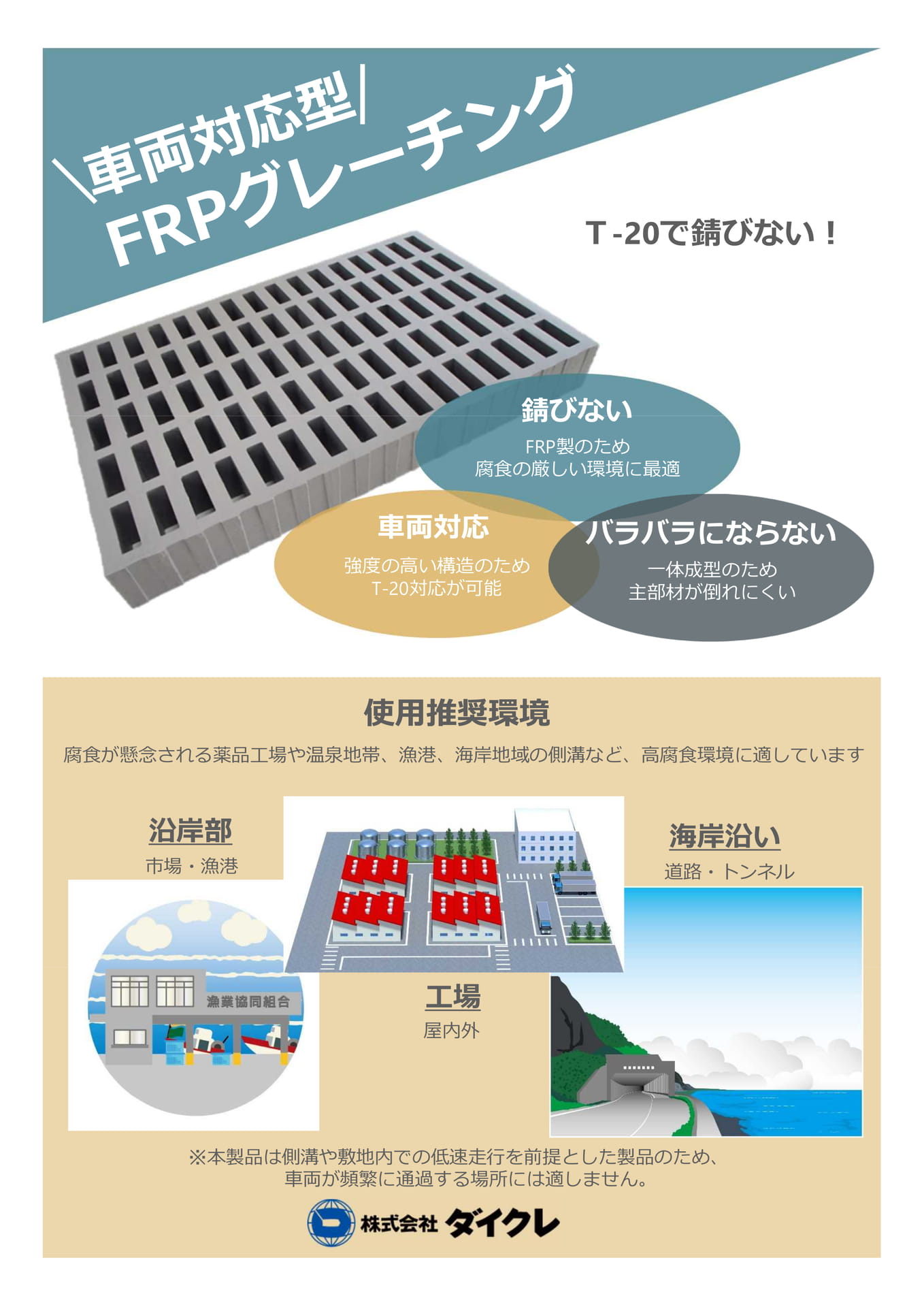 車両対応型FRPグレーチング