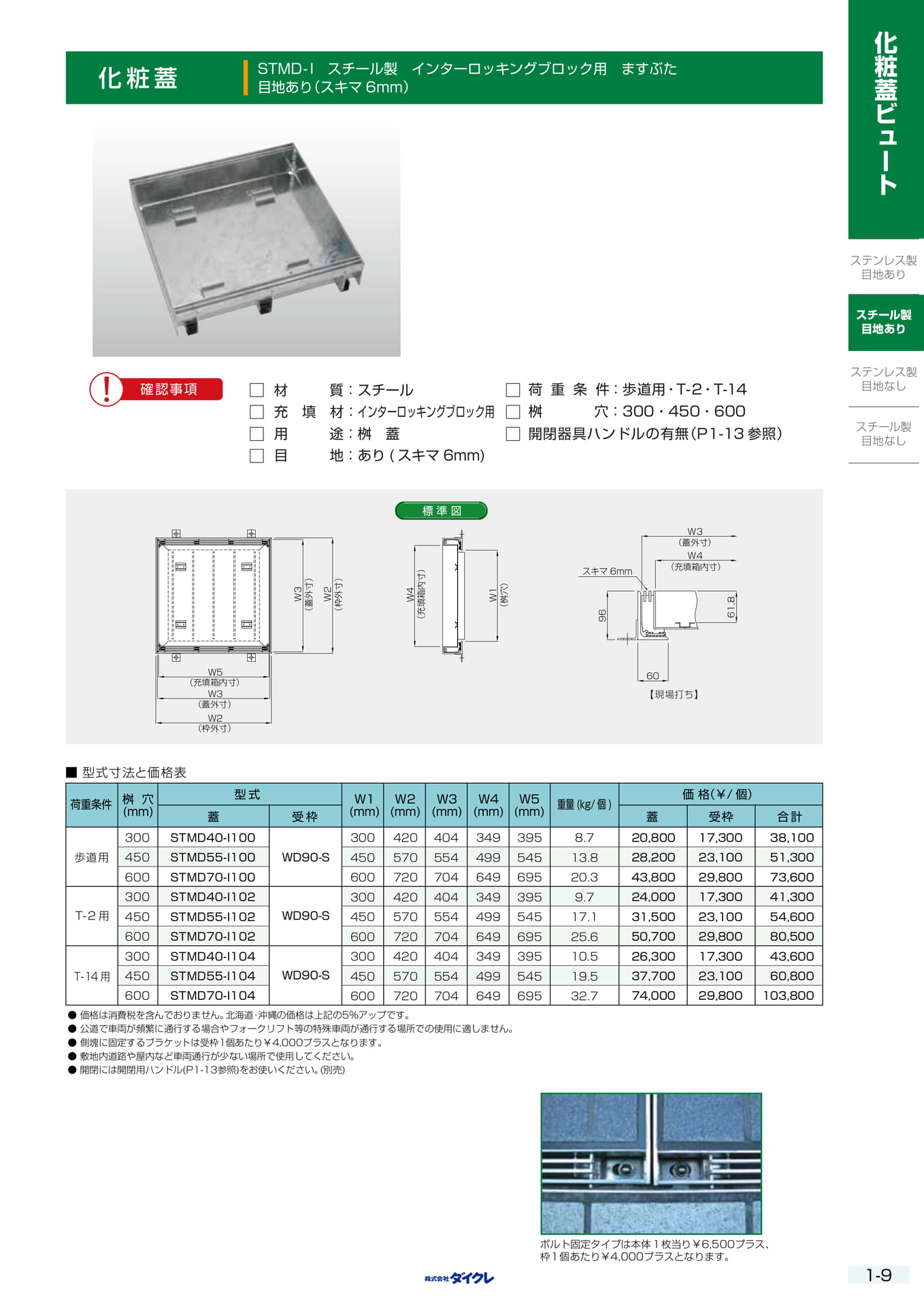 1-9  ｽﾁｰﾙｲﾝﾀｰ