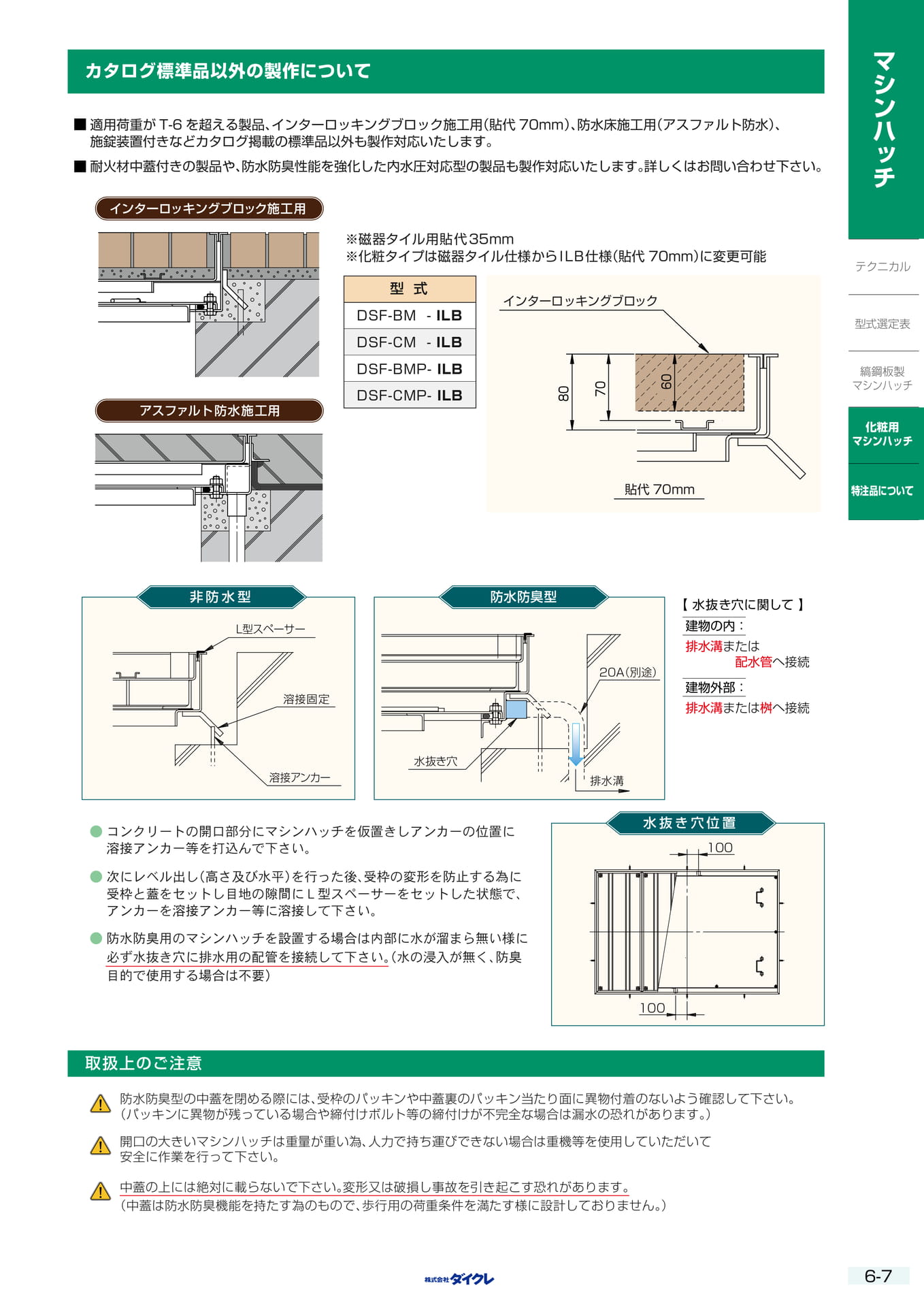 6-7 ｶﾀﾛｸﾞ標準品以外の製作