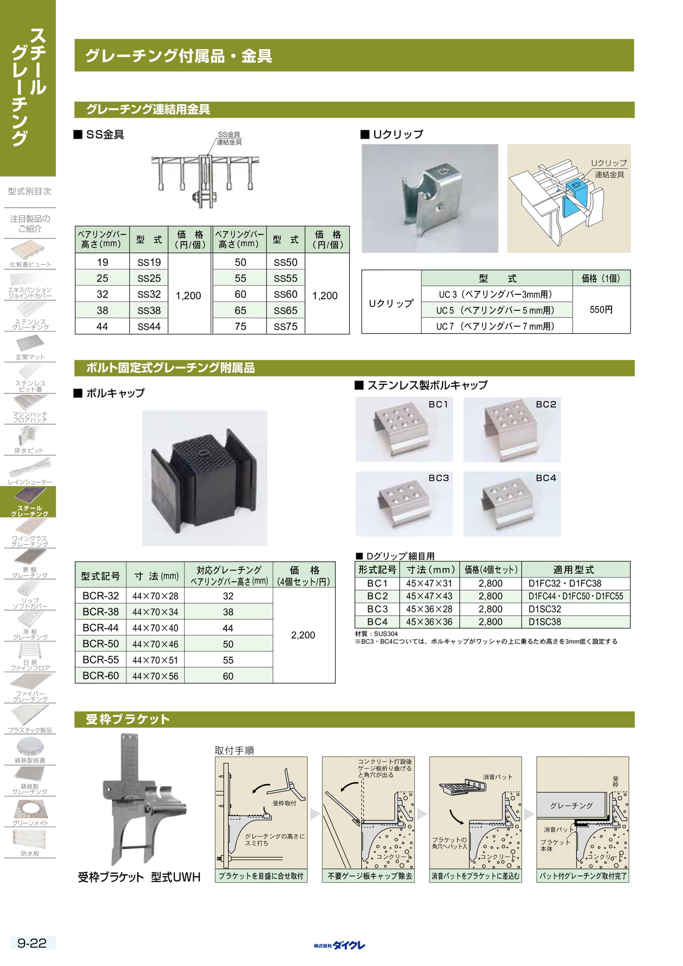 9-22 ｸﾞﾚｰﾁﾝｸﾞ付属品･金具