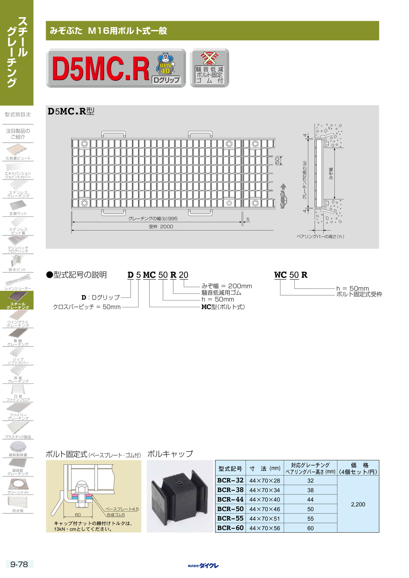 9-78 みぞぶた 固定式