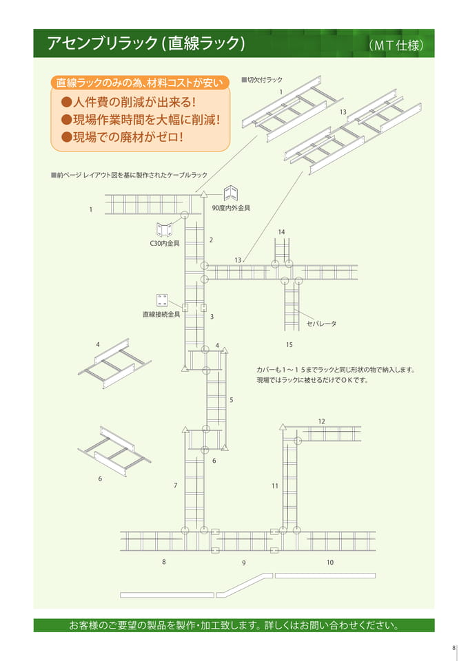 アセンブリラック（直線ラック）