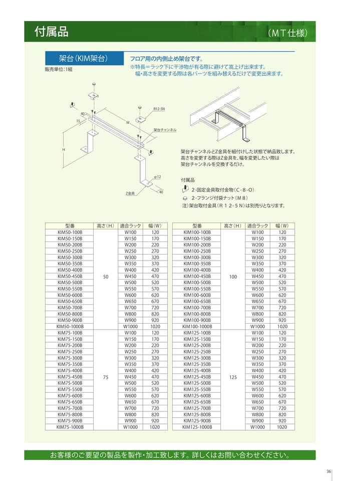 付属品　架台（KIM架台）