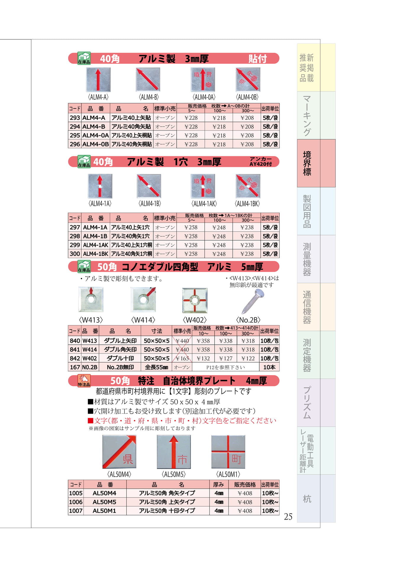 P.25 アルミ40角プレート・コノエダブル