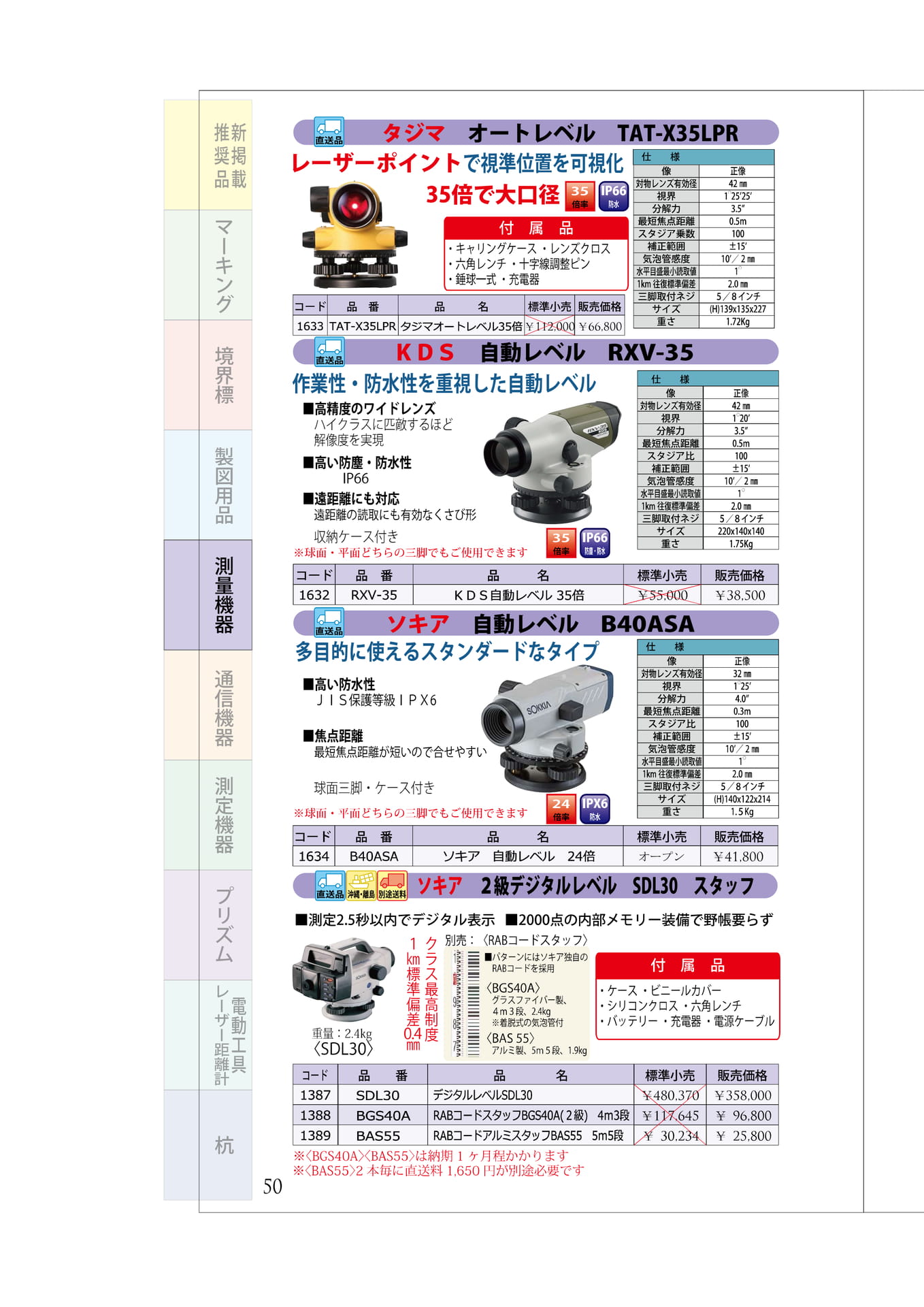 P.50 オートレベル デジタルレベル