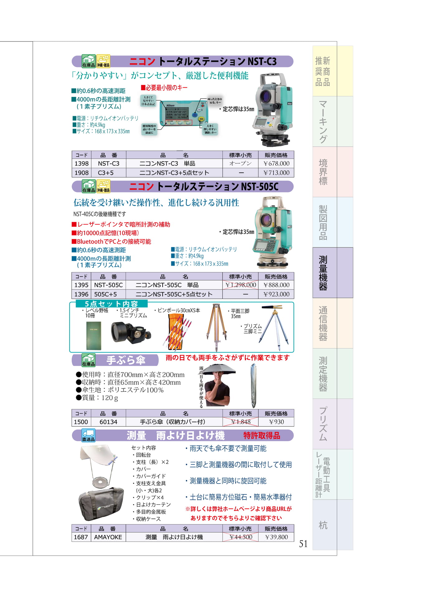 P.51 トータルステーション 雨よけ日よけ機