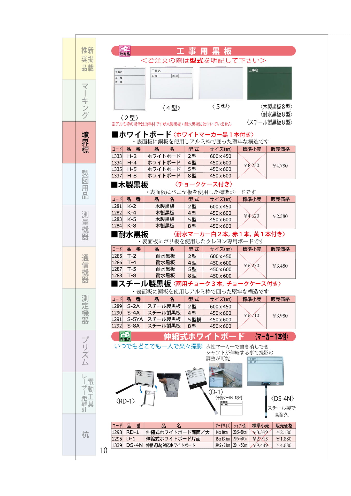 P.10　記録保存用ボード　ホワイトボード　黒板