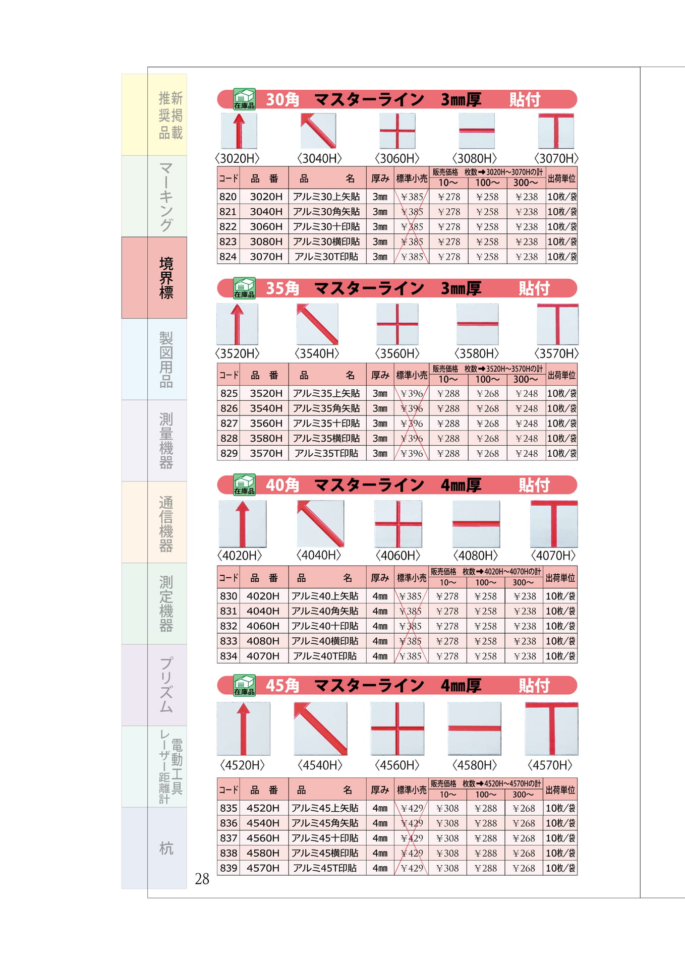 P.28　コノエ　マスターライン①　30～45角　貼