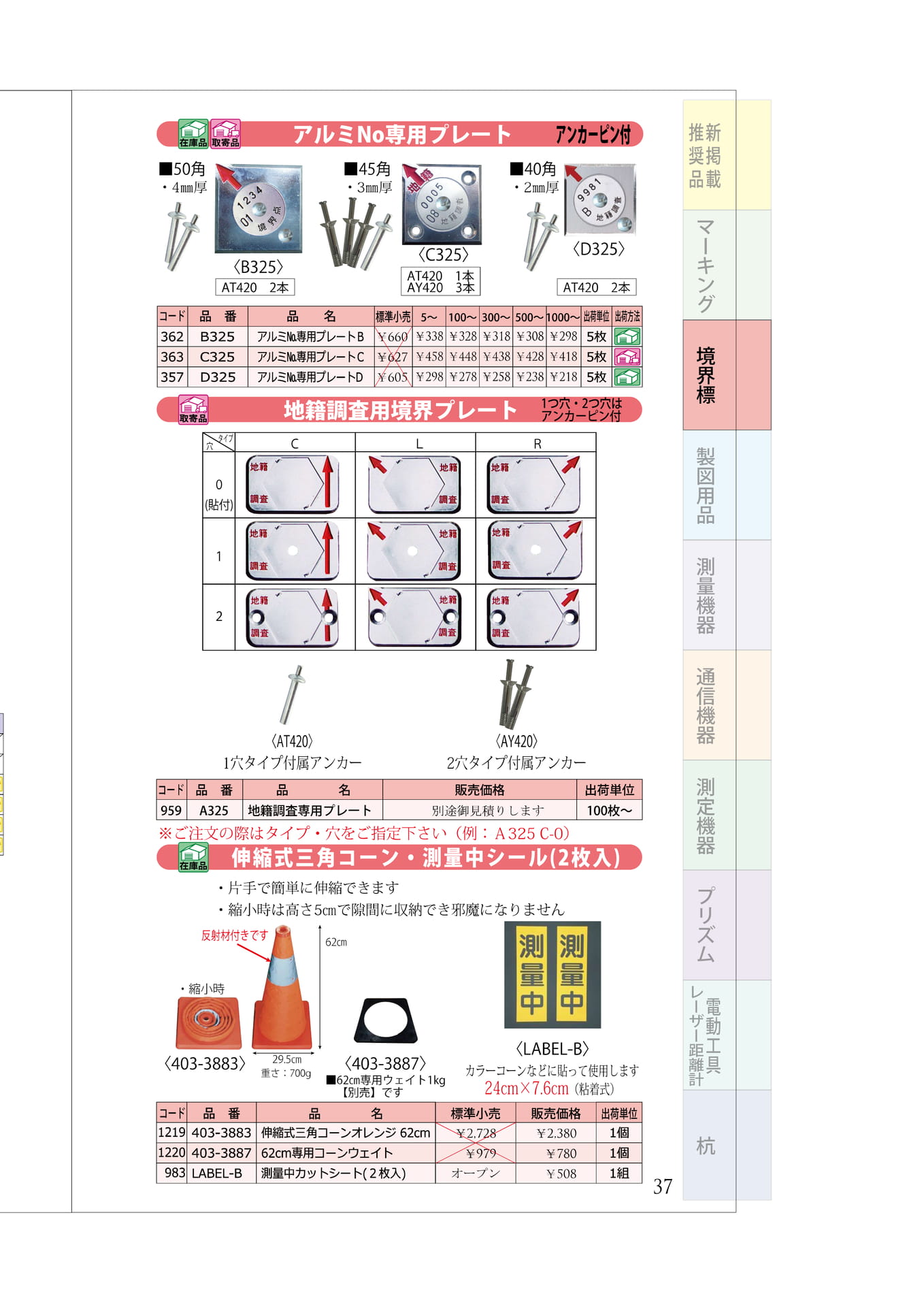 P.37　地籍調査専用プレート
