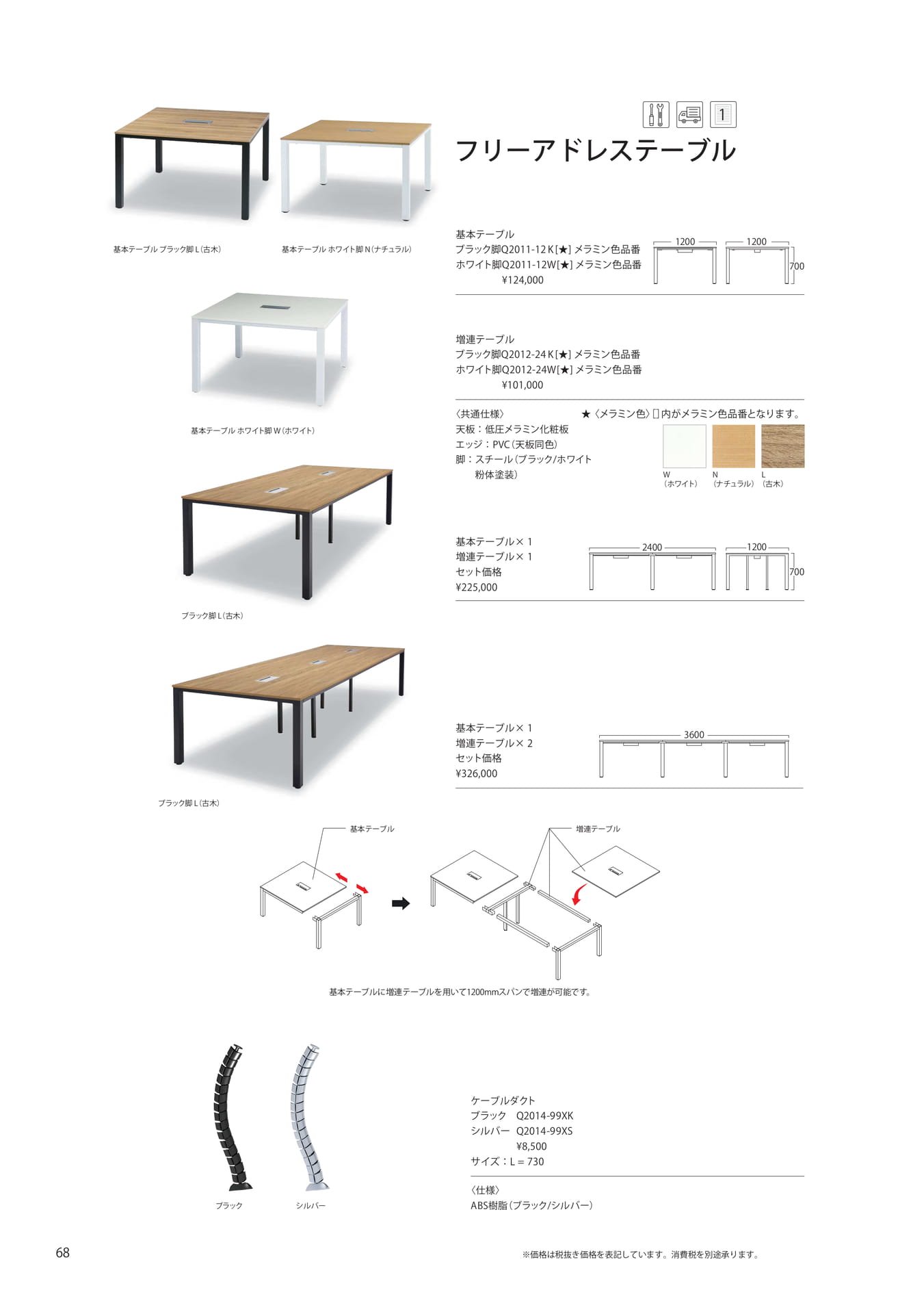 フリーアドレステーブル
