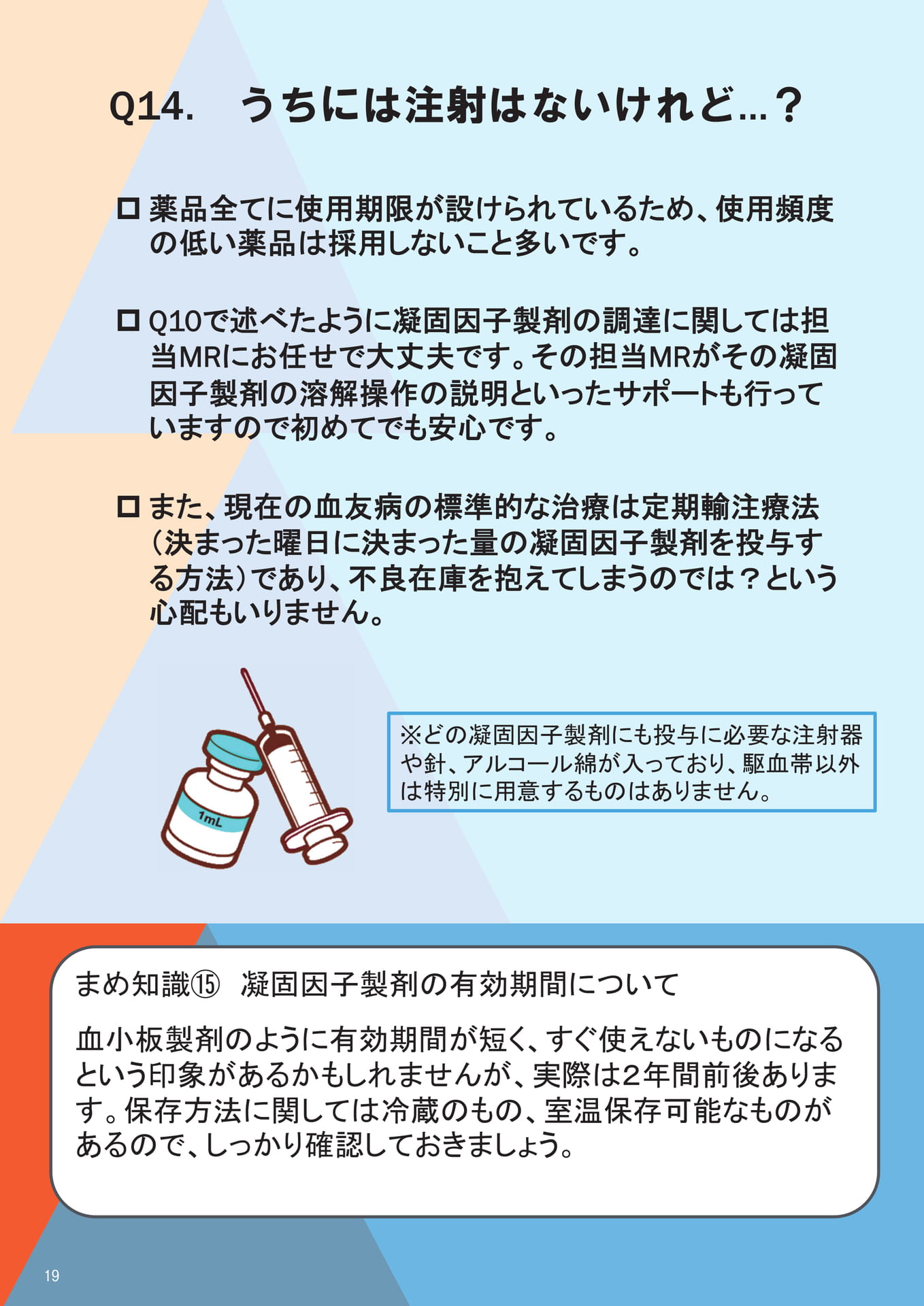 Q14. うちには注射はないけれど…？