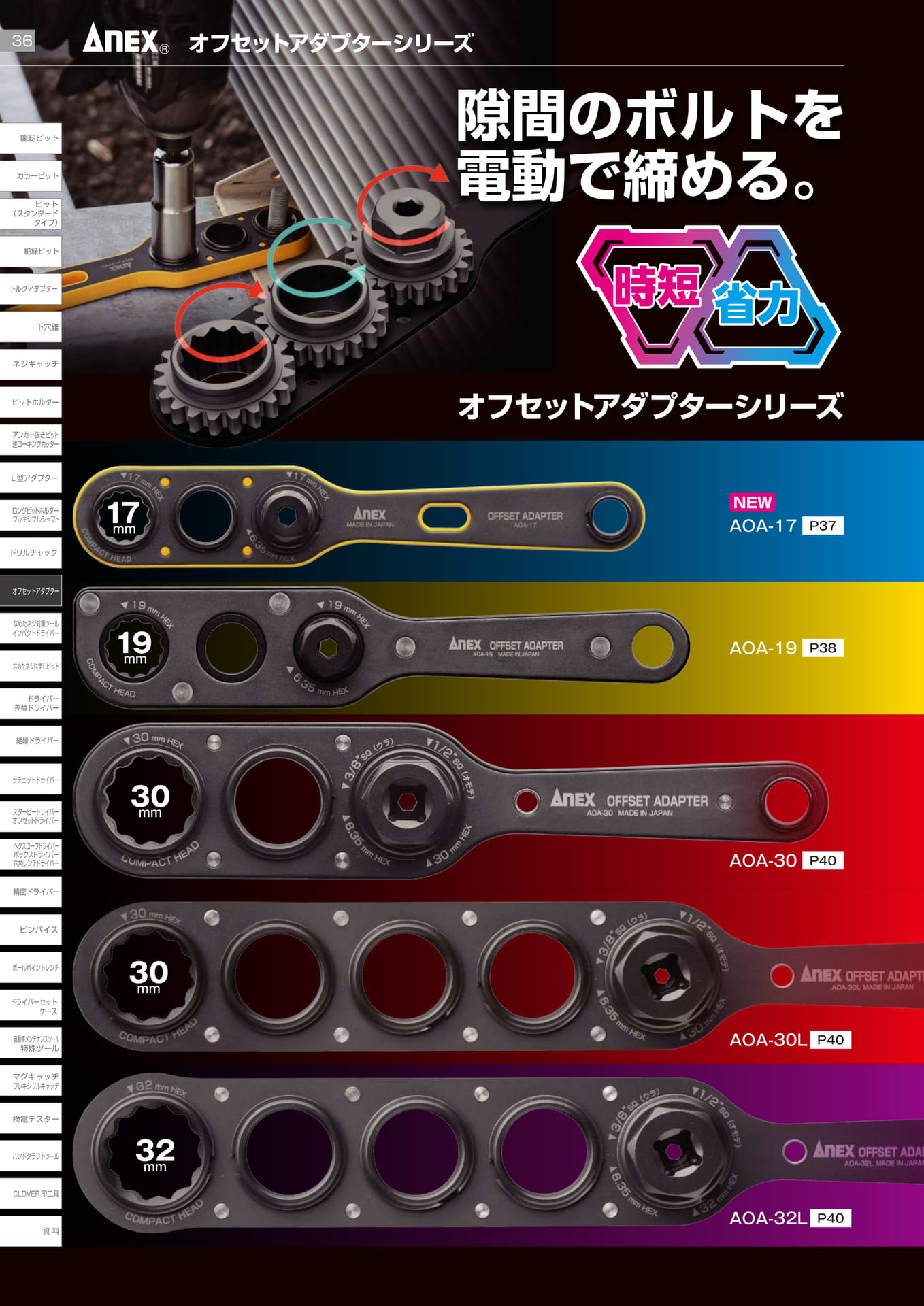 オフセットアダプターシリーズ		