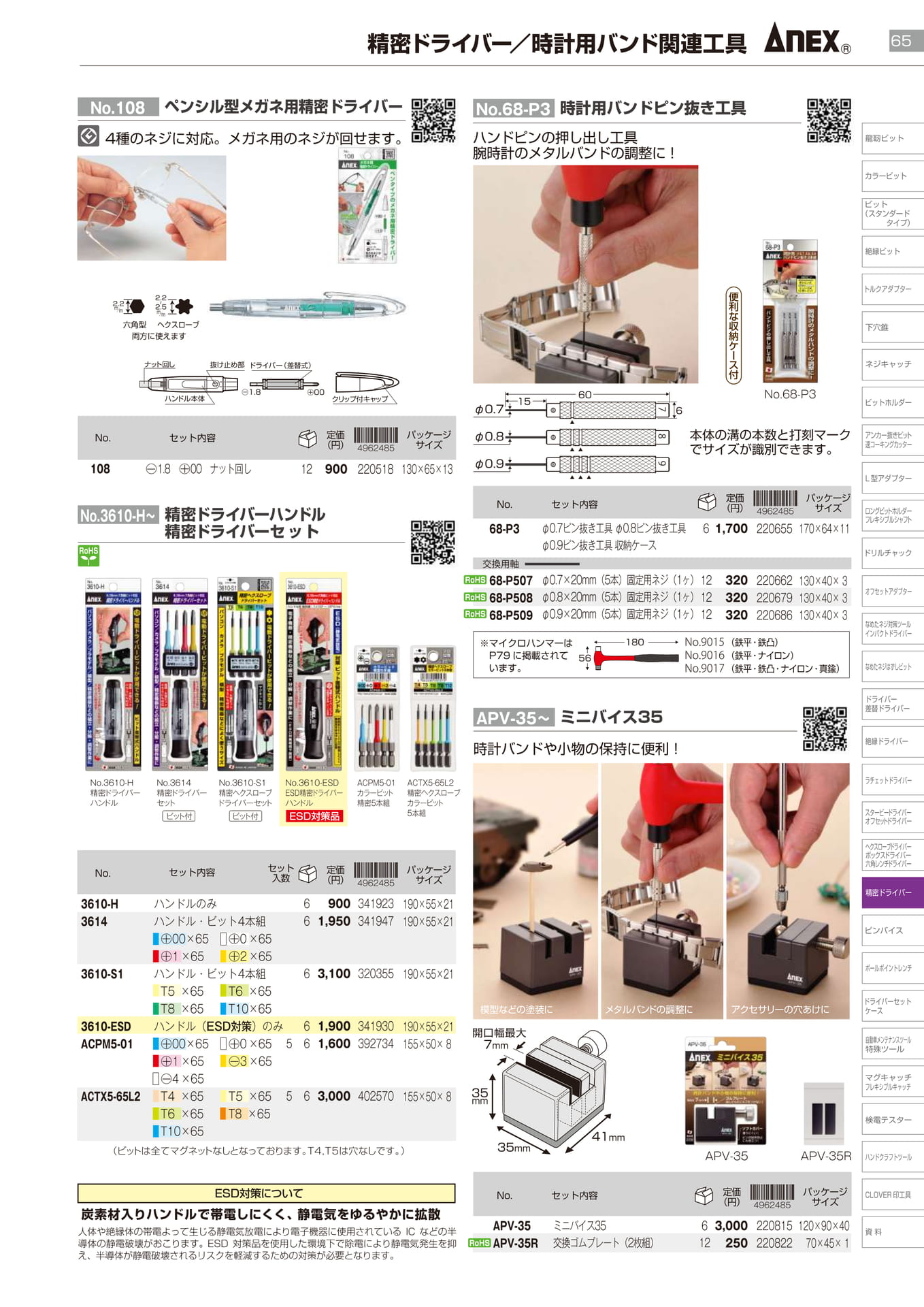 精密ドライバー／時計用バンド関連工具		