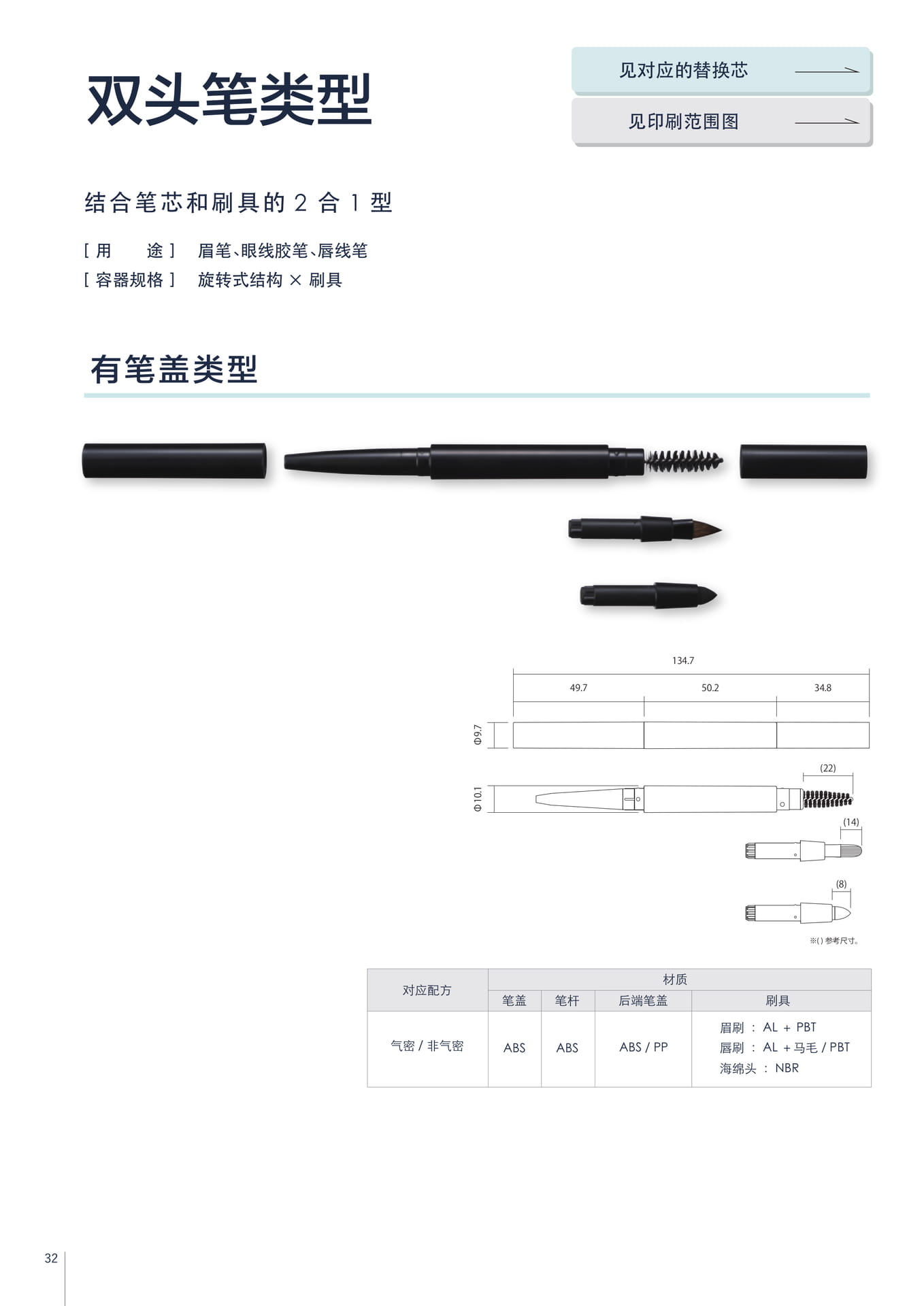 双头笔类型