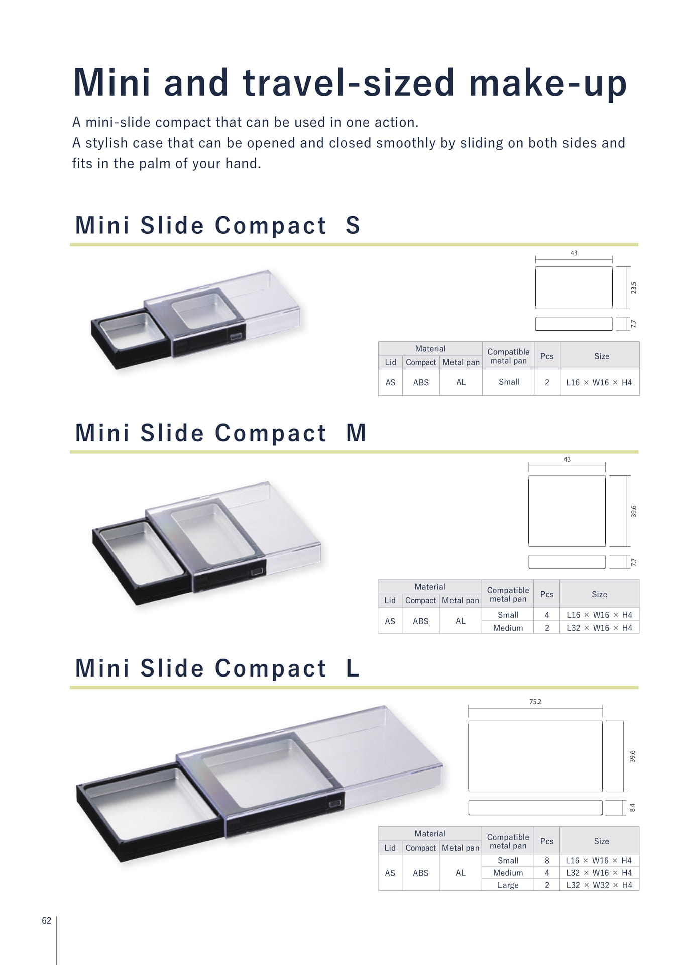 Mini and travel-sized make-up