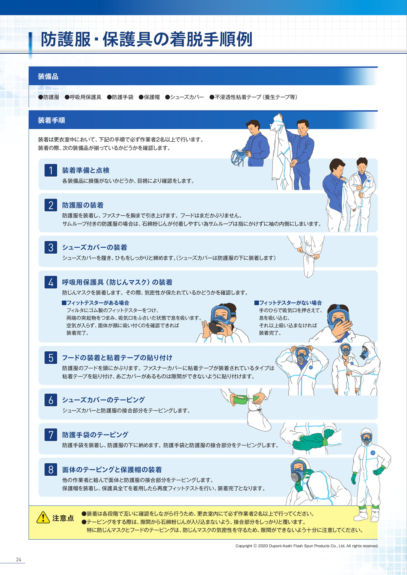 P24:防護服・保護具の着脱手順例
