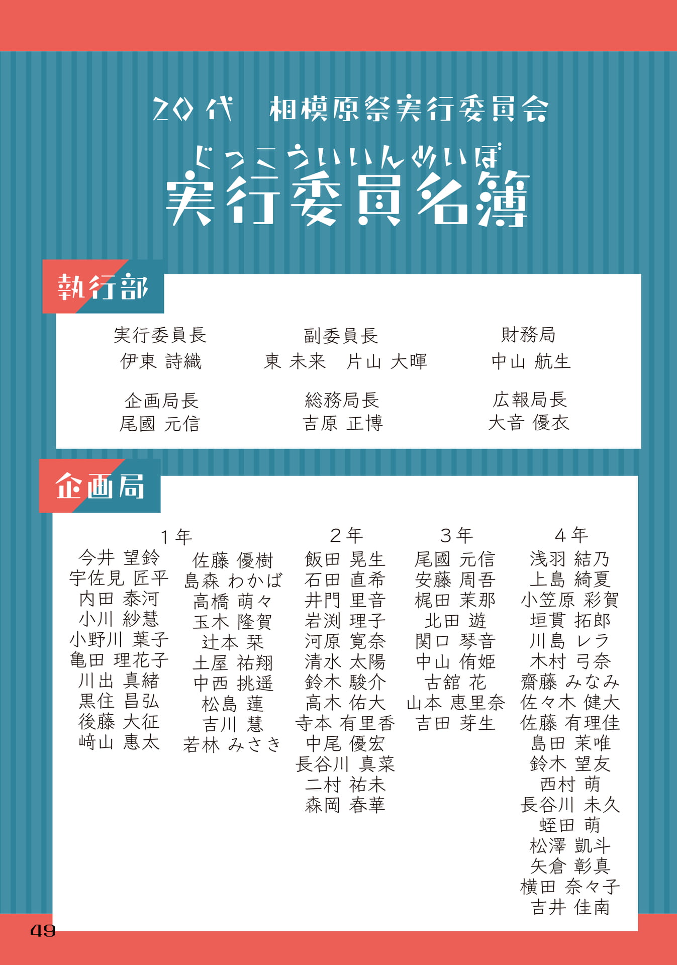 実行委員名簿