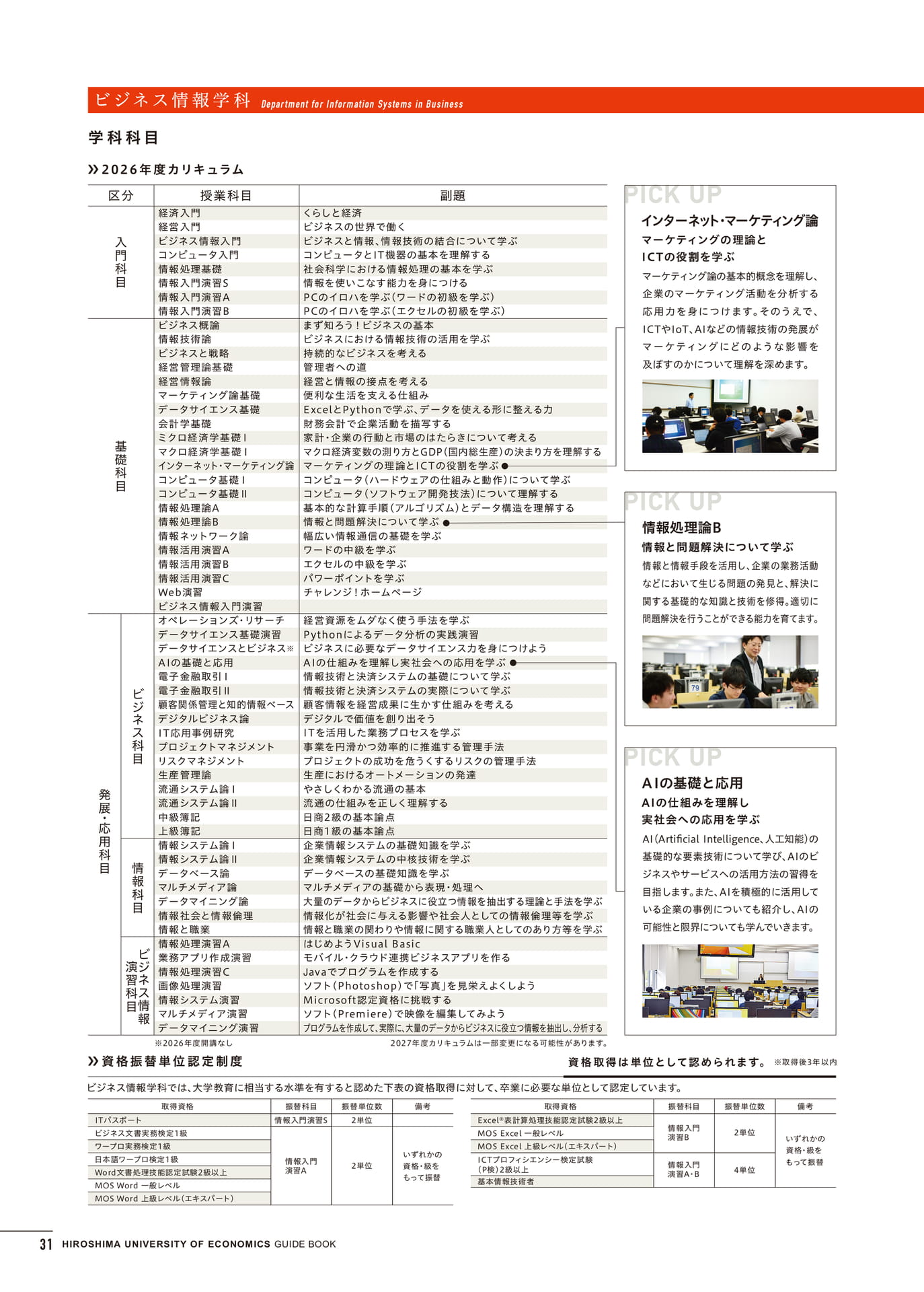 メディアビジネス学部ビジネス情報学科