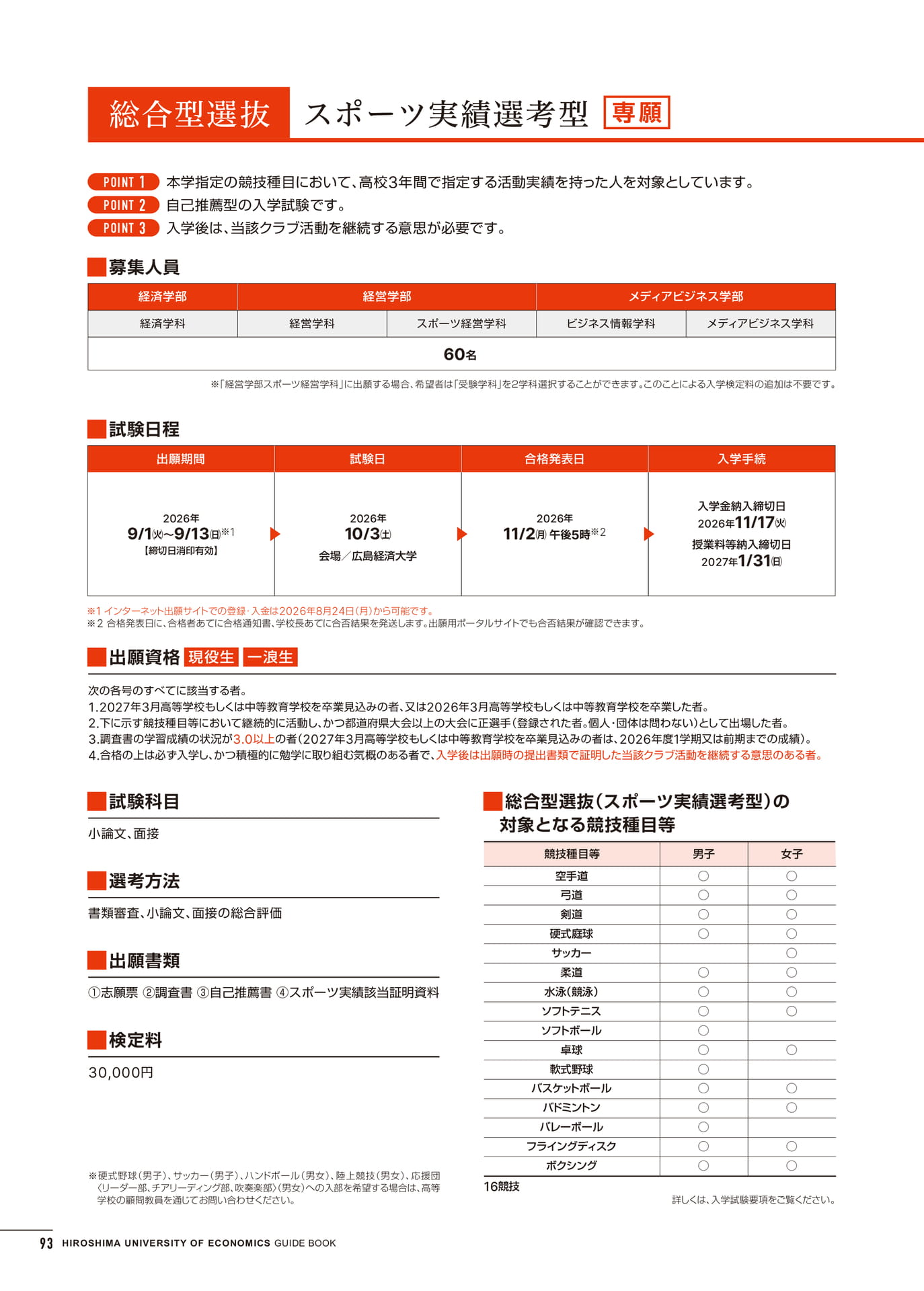 入学試験情報