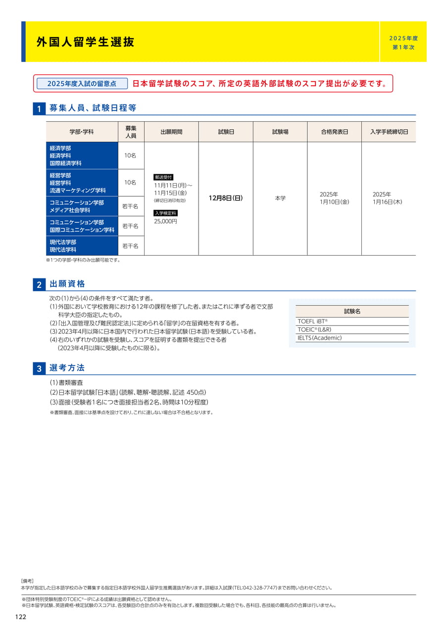 122　外国人留学生選抜