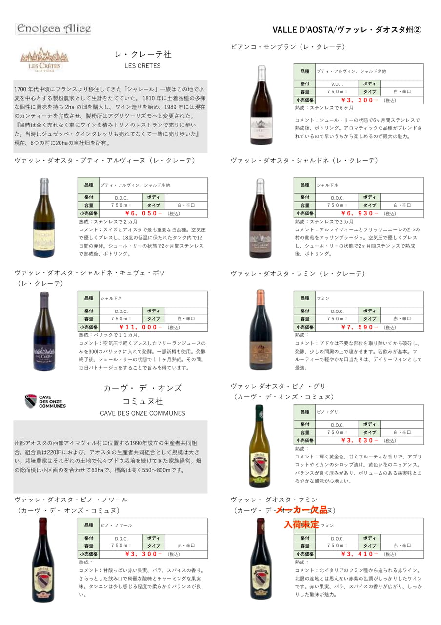 ヴァッレ・ダオスタ州②