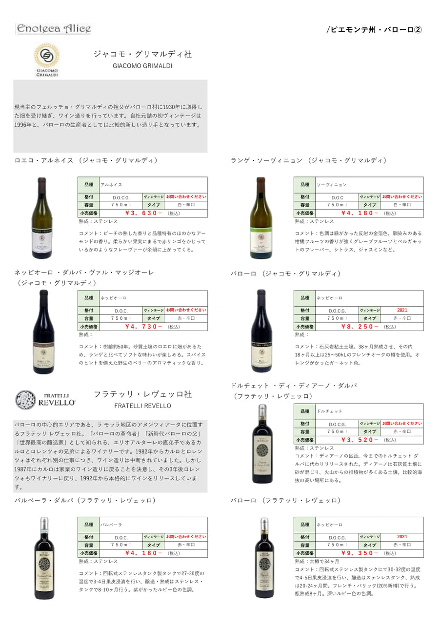 ピエモンテ州・バローロ③