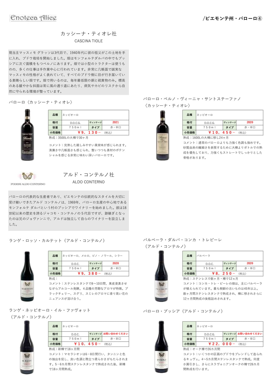 ピエモンテ州・バローロ⑤