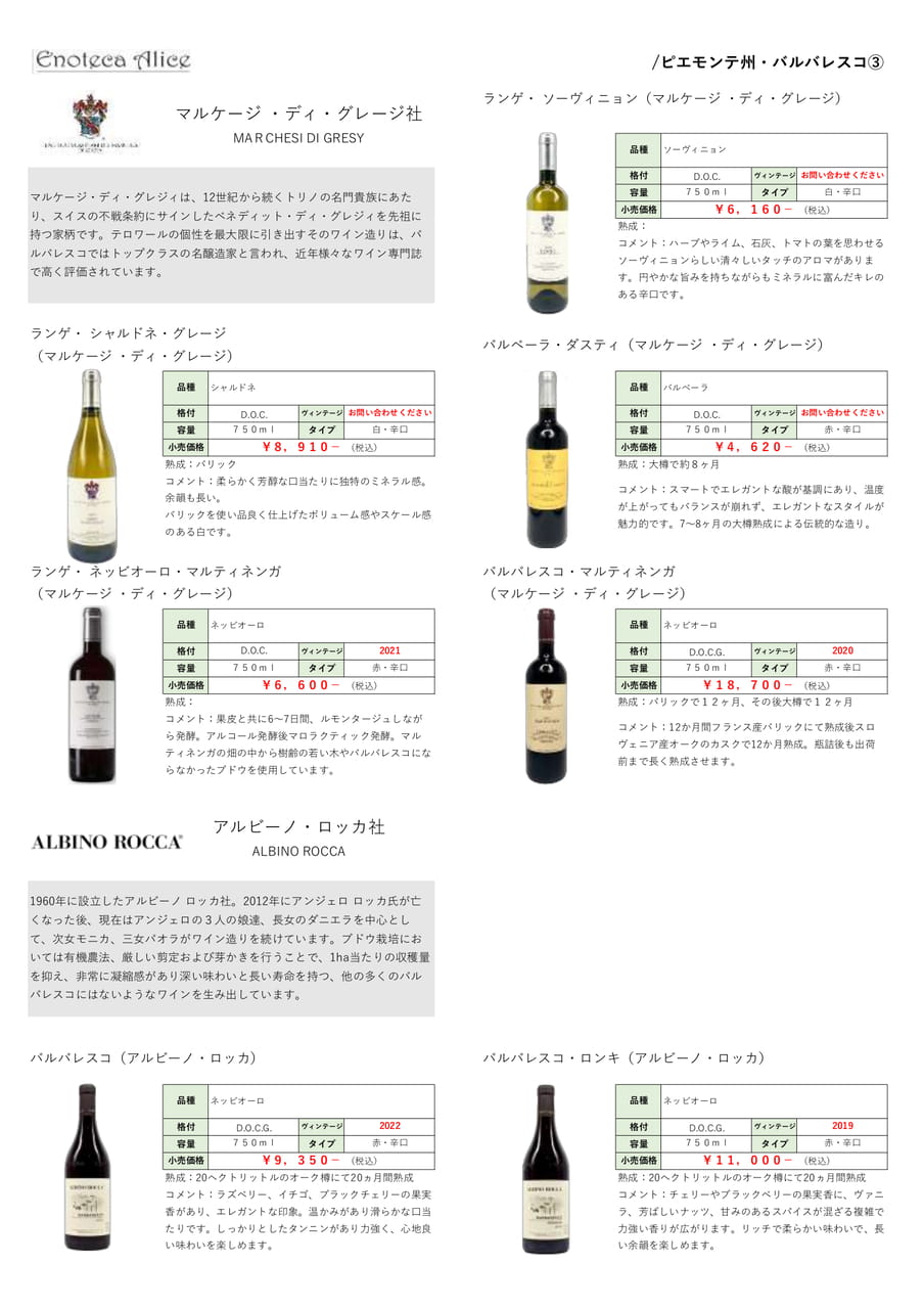 ピエモンテ州・バルバレスコ⑤