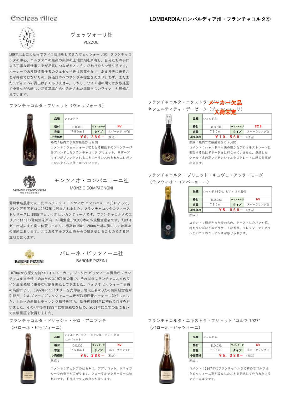ロンバルディア州・フランチャコルタ⑥