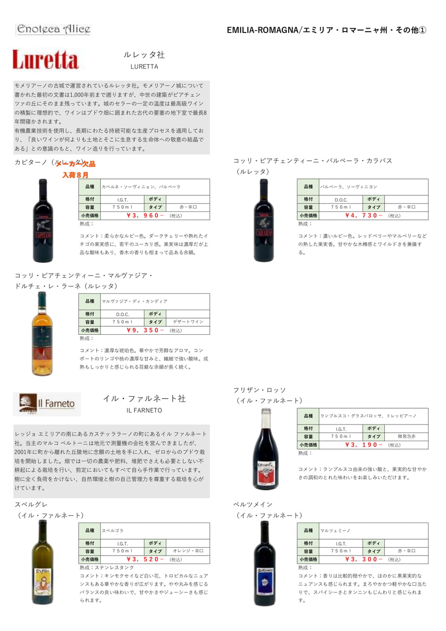 エミリアロマーニャ州・その他②