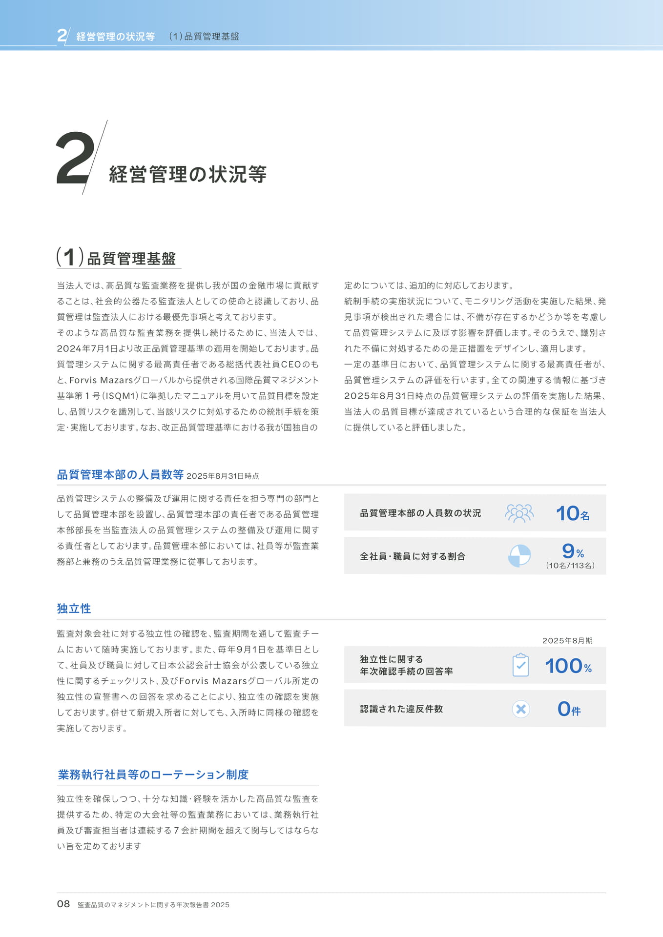（１）品質管理基盤