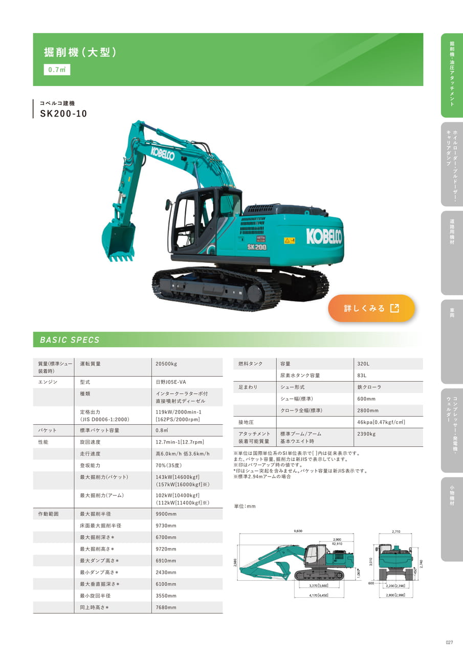 p27 掘削機（大型）