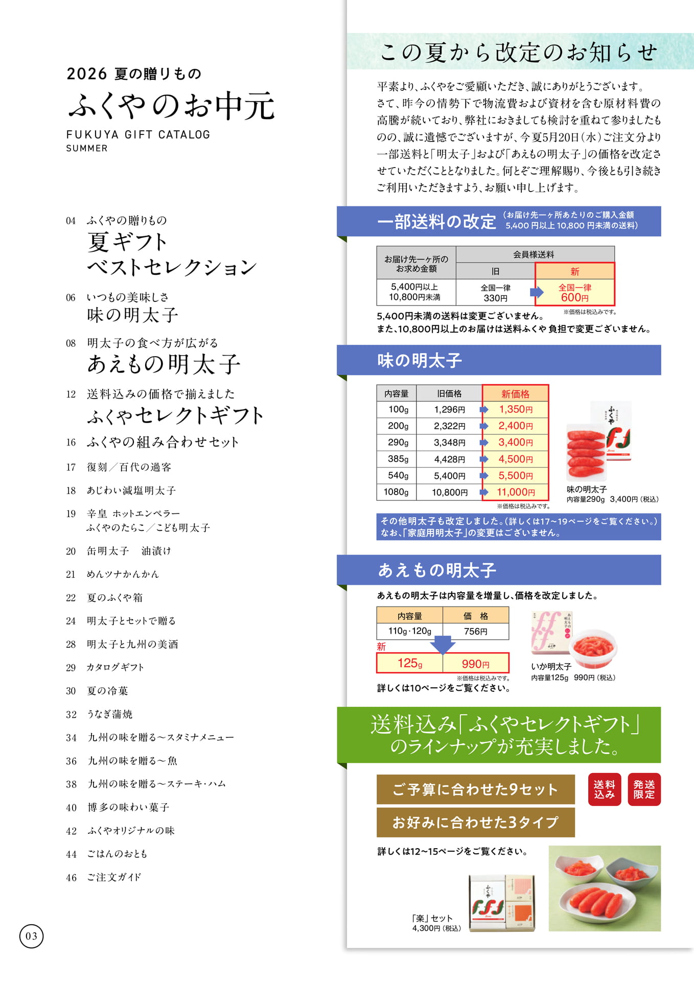 改定のお知らせ/目次