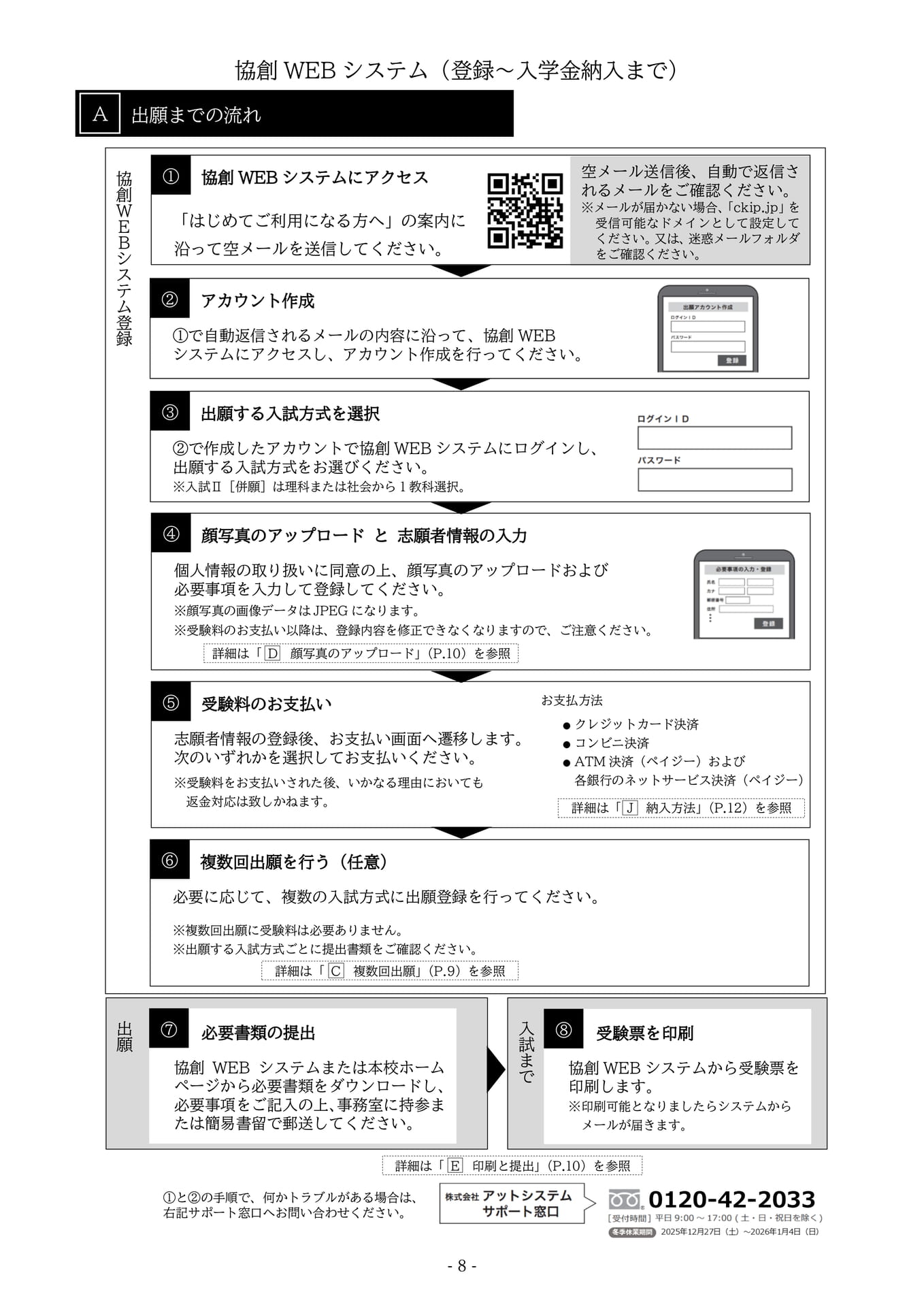 P8.協創ＷＥＢシステム （登録～入学金納入まで）