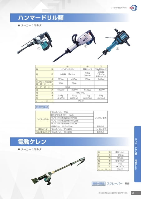 ハンマードリル・電動ケレン