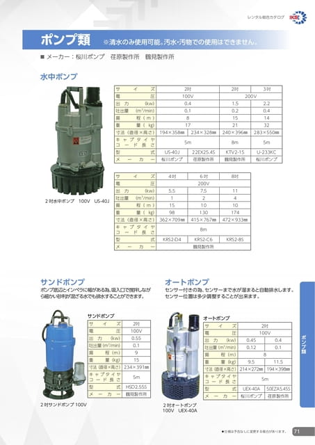 ポンプ類