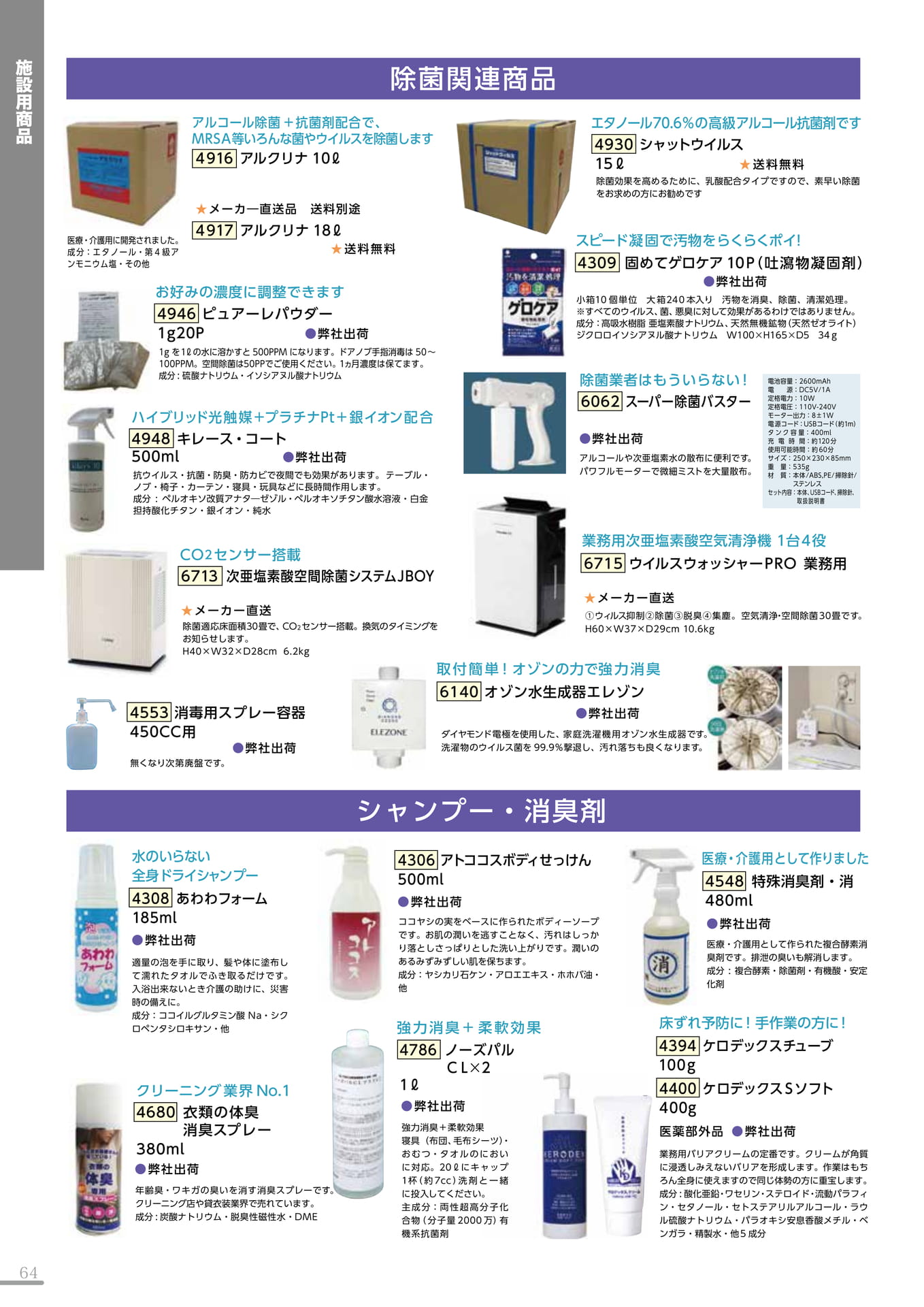 除菌関連・シャンプー・消臭剤(64P)