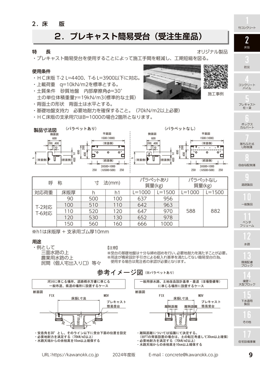 プレキャスト簡易受台 9